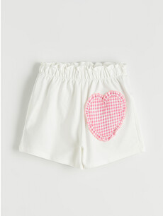 LCW Kids Elastic Waist Heart Detailed Girls' Shorts - S6IV66Z1-R9J