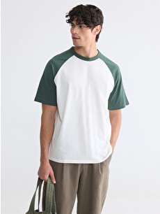 XSIDE Raglan Sleeve Crew Neck Jersey Men's T-shirt - S6JJ26Z8-R9J