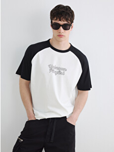 Ē POCKET S/S T-SHIRT ホワイト、ブラック2色セット XXL XSIDE Crew Neck Color Block Men's T-shirt - S6JP07Z8-EEW | LC Waikiki