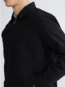 XSIDE Siyah Loose Fit Erkek Gabardin Gömlek Ceket - S6JP33Z8-RQL | LCW