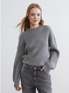 XSIDE Women's Oversized Knit Sweater With A Crew Neck - S6KF46Z8
