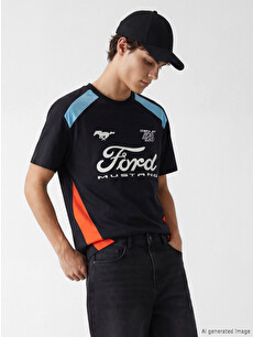 XSIDE Ford Printed Crew Neck Men's T-Shirt - S6KK63Z8-JX2 | LC Waikiki