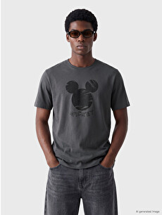 XSIDE Bisiklet Yaka Mickey Mouse Baskılı Erkek Tişört - S6L030Z8