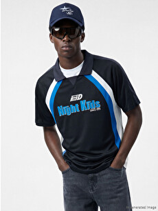 【本日限り価格】ANEW BLACK POLO SHIRT サイズL XSIDE Siyah Polo Yaka Baskılı Erkek Tişört - S6L299Z8-CVL | LCW