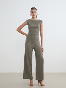 LCW Vision Elastic Waist Textured Women's Trousers - S6LA63Z8-11G