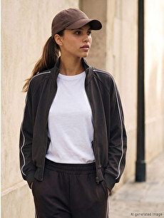 KOOR SPORT Women's Oversized Modal Blend Zip-Up Sweatshirt