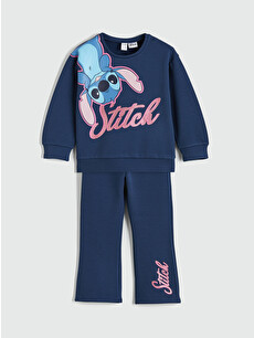 LCW Kids Lilo & Stitch Printed Girls' Soft Touch Sweatshirt and
