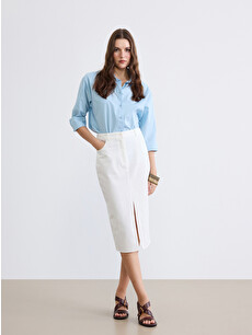 スカート Ans Dotsloevner pencil skirt White LCWAIKIKI Classic