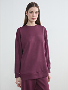 LCW Modest Bisiklet Yaka Oversize Kadın Sweatshirt Tunik