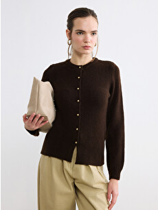 LCW Vision Women's Crewneck Knit Cardigan - S6MR60Z8-R39 | LC Waikiki