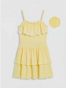 LCW Kids Square Neck Layered Girls' Dress - S6N417Z4-4ZV - LC Waikiki