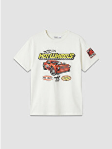 LCW Kids Crew Neck Hot Wheels Printed Boys' T-shirt - S6N537Z4-R9J