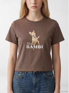 XSIDE Crew Neck Bambi Printed Women's T-shirt - S6N725Z8-ZP7 | LC