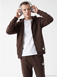 XSIDE Men's Hooded Zip-up Sweatshirt - S6NT00Z8-HSK | LC Waikiki