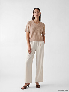 LCWAIKIKI Classic Elastic Waist Wide Leg Women's Trousers