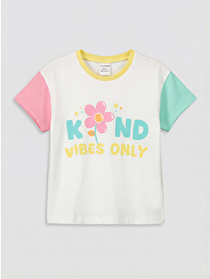 LCW Kids Crew Neck Printed Girls' T-shirt - S6E211Z1-R9J | LC Waikiki