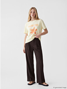 XSIDE Loose Fit Women's Pleated Fabric Trousers - S6F581Z8-D2N