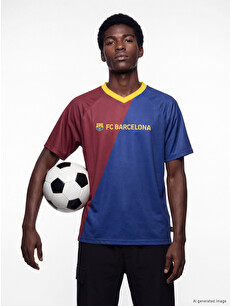 XSIDE ACTIVE V Neck Barcelona Printed Men's Sports T-Shirt