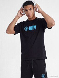 XSIDE ACTIVE Bisiklet Yaka Manchester City Baskılı Erkek Spor