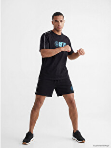 XSIDE ACTIVE Rahat Kalıp Manchester City Baskılı Erkek Spor Şort