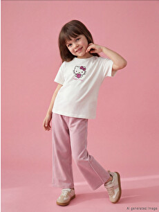 LCW Kids Hello Kitty Baskılı Kız Çocuk Tişört ve Pantolon