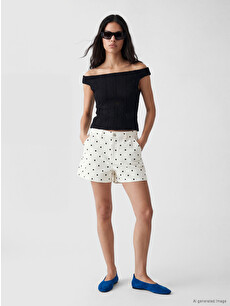 XSIDE Mom Fit Polka Dot Women's Jean Shorts - S6Q859Z8-VE4 | LC
