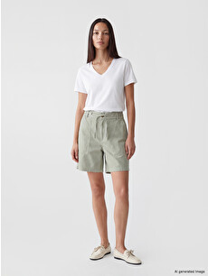 LCW Jeans Elastic Waist Women's Jean Shorts - S6R849Z8-GN2 | LC
