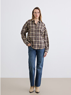LCW Vision Plaid Oversize Women's Flannel Shirt - W6AY27Z8-LLL