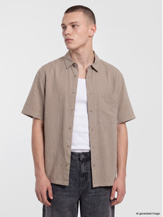 XSIDE Regular Fit Men's Textured Shirt - S7M935Z8-94C | LC Waikiki