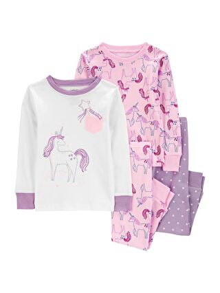 Carter's Karışık Kız Bebek Pijama Set 4'lü Paket