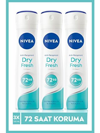 NIVEA Kadın Sprey Deodorant Dry Fresh 150 ml X3 Adet, 72 Saat Anti-Perspirant Koruma