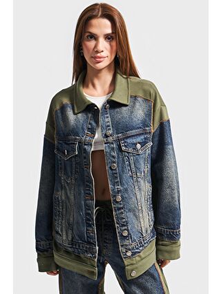 it's basic Mavi Kadın Jean Rengi 2w411 Denim Örme Kumaş Karışımı Overize Tasarım Ceket