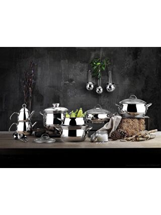 SCHAFER Gri SCHAFER ALİA STEEL WEDDING SET-18 PCS.-SILVER