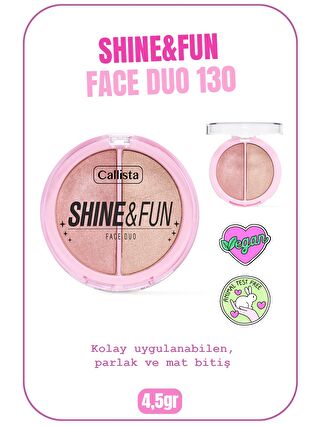 Callista Shine & Fun Face Duo Allık & Aydınlatıcı Paleti 130 Shine Squad