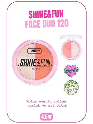 Callista Shine & Fun Face Duo Allık & Aydınlatıcı Paleti 120 Dream Team