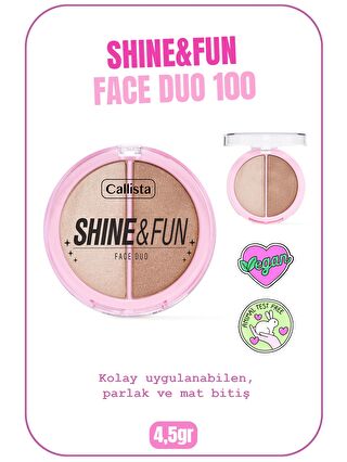 Callista Shine & Fun Face Duo Allık & Aydınlatıcı Paleti 100 Sparkle Crew