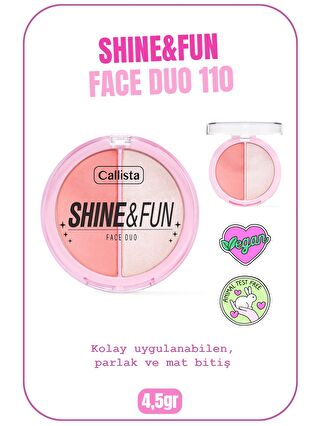 Callista Shine & Fun Face Duo Allık & Aydınlatıcı Paleti 110 Party Gang