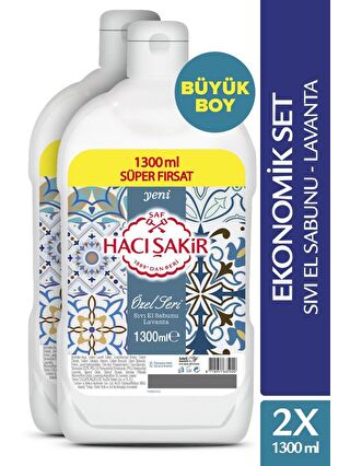 Hacı Şakir Lavanta Özel Seri Süper Fırsat Sıvı Sabun Paketi 1300 ml x2 Adet