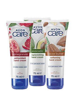 AVON Care Nar Özü, Kakao Yağı İçeren ve Avokado Özlü El Kremi Paketi