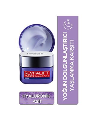 L'Oreal Paris Revitalift Filler Yoğun Dolgunlaştırıcı Yaşlanma Karşıtı Gece Kremi 50ml - Hyaluronik Asit