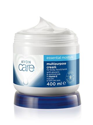 AVON Care Gliserin ve Badem Sütü içeren Yoğun Nemlendirici El, Yüz ve Vücut Kremi 400 Ml.