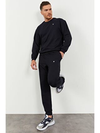 TOMMYLIFE Lacivert Casual O Yaka Jogger Erkek Oversize Eşofman Takımı - 85120