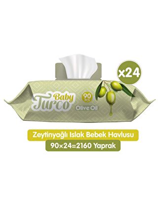 Baby Turco Zeytinyağlı Islak Bebek Havlusu 24x90 Adet