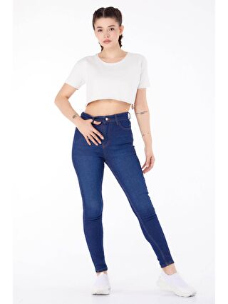 TOFİSA Mavi Kadın Yüksel Bel Skinny Jean Pantolon - 25180