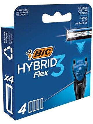 Bic Flex 3 Hybrid Yedek Tıraş Bıçağı Kartuşu 4'lü (3 Bıçak)