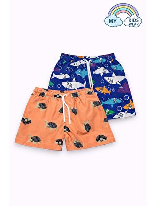 Beyaz-Turkuaz-Açık Turuncu