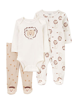 Carter's Karışık Erkek Bebek Tulum Body Pantolon Set 3'lü Paket