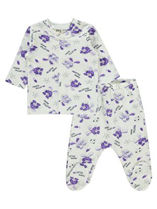 Civil Baby Kız Bebek Pijama Takımı 1-6 Ay Lila