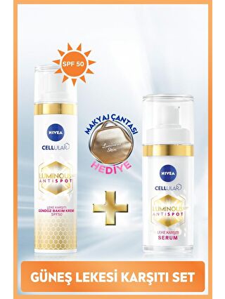 NIVEA Luminous630 Leke Karşıtı Seri, Spf50 Gündüz Yüz Kremi 40 ml Ve Cilt Serumu, Hyaluronik Asit 30 ml