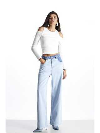 Pieces of Melon Açık Mavi Wide Leg Relaxed Fit Jean